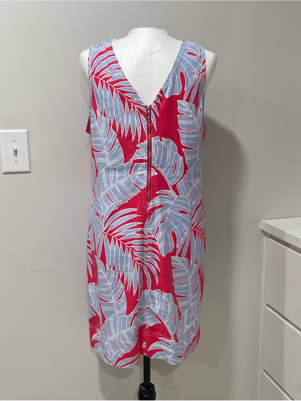 NWT Tommy Bahama Sleeveless Tropical Palm Leaf Shift Dress Coastal Beach Island - Picture 5 of 10